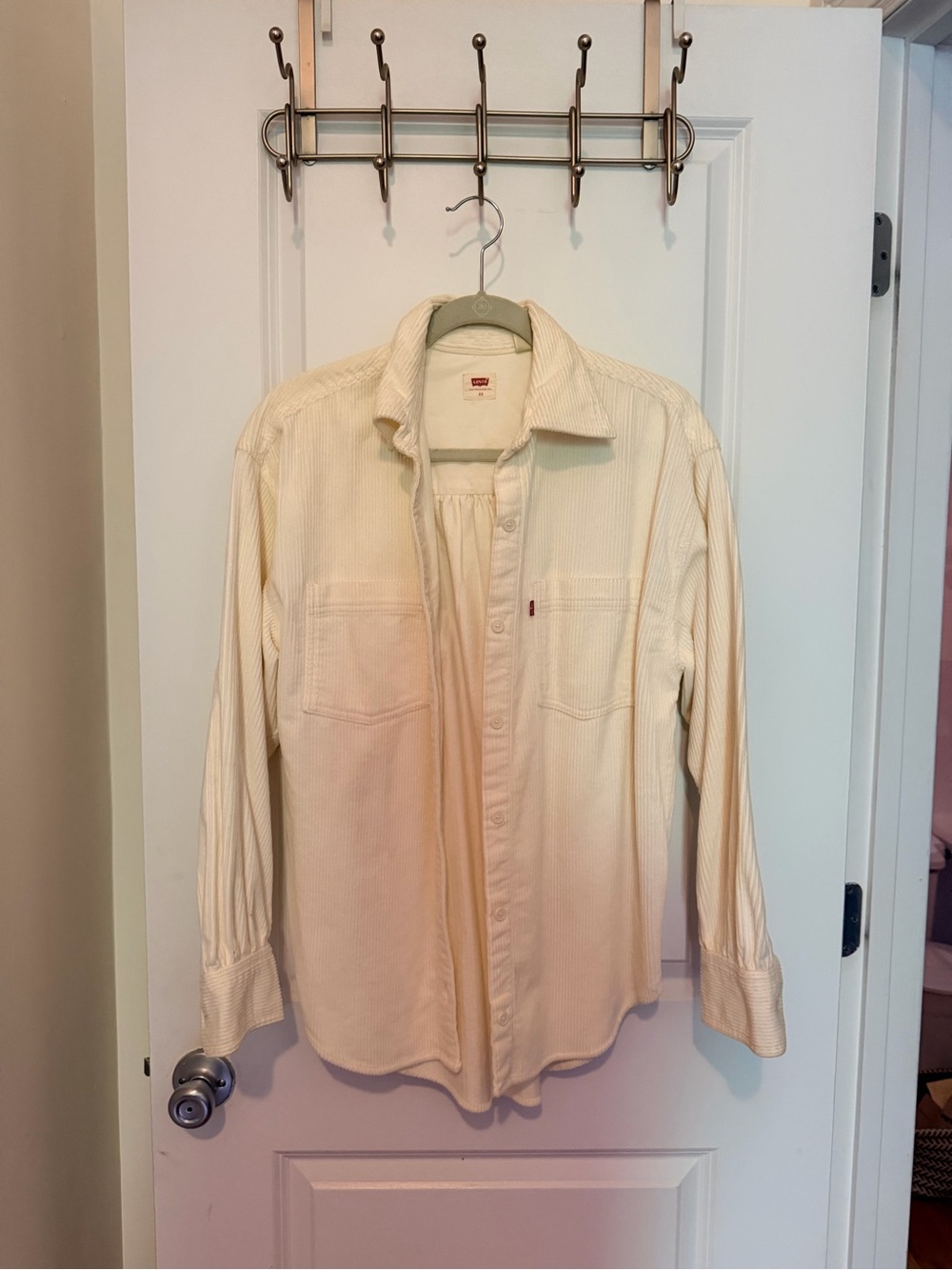 Levi's Off-White Corduroy Button-Front Shirt Jacket